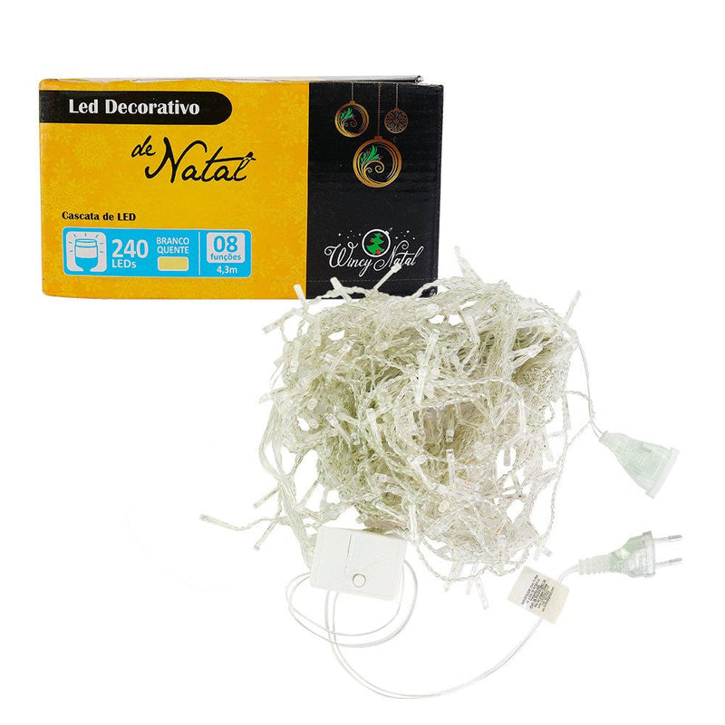 Cascata 240 Leds 4,3m Natal 220v Pisca Pisca - Presente Park