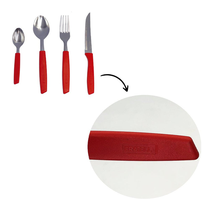 Conjunto Talheres Capri 25 Peças Vermelho - Presente Park