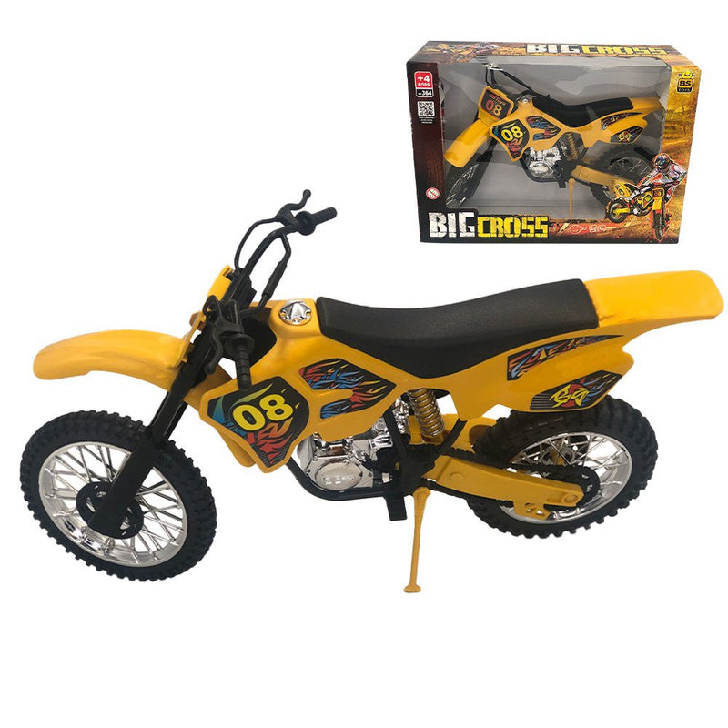 Moto de Motocross de Brinquedo com Apoio - Amarelo - Presente Park