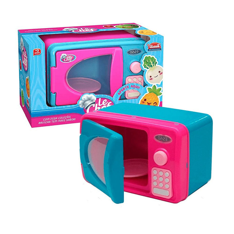 Microondas Usual Brinquedos com Luz a Som - Azul/rosa - Presente Park
