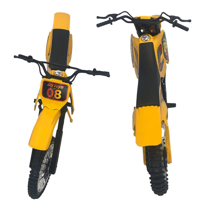 Moto de Motocross de Brinquedo com Apoio - Amarelo - Presente Park