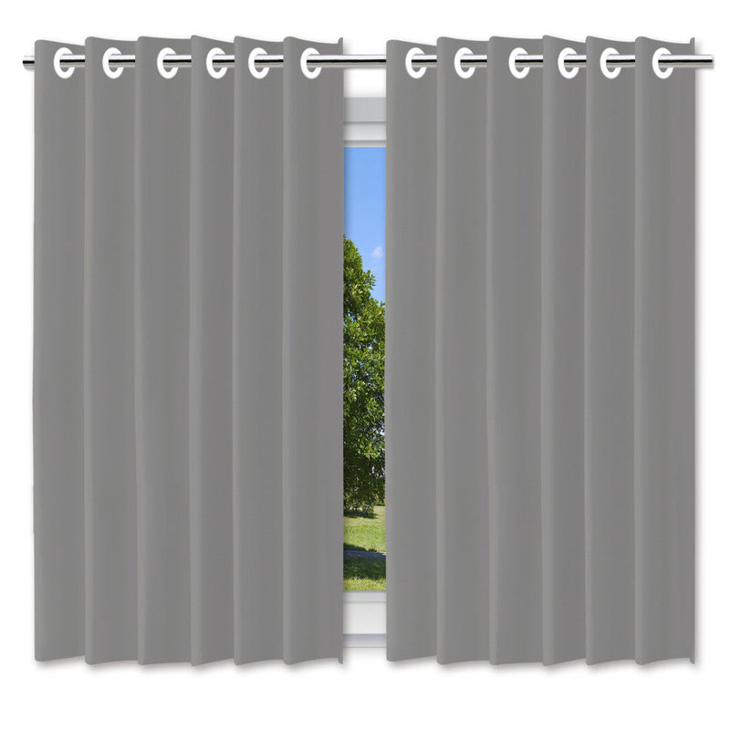 Cortina Blackout com Forro 2 em 1 Voil Cinza com ilhos - 280x180cm - Presente Park