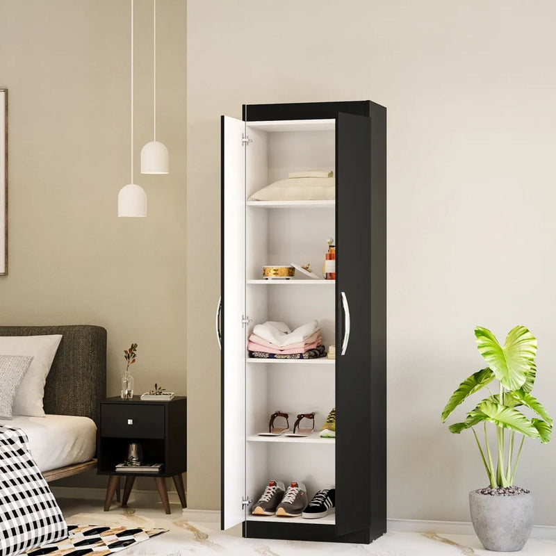 Armário Sapateira Vertical Organizador de Sapatos com 2 Portas 5 Prateleiras até 10 Pares