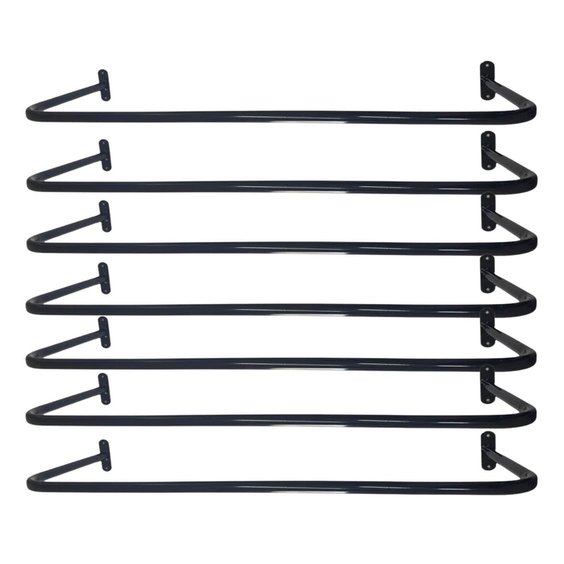 Kit 7 Arara Cabideiro de Parede 80cm Reto Cromado Expositor de Roupas para Loja Closet