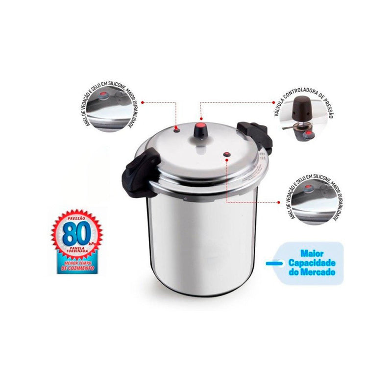 Panela de Pressão com Fechamento Externo 24 Litros - Presente Park