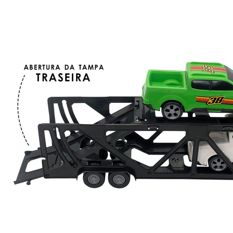 Mini Cegonheiro de Brinquedo com 2 Carrinhos - Amarelo - Presente Park