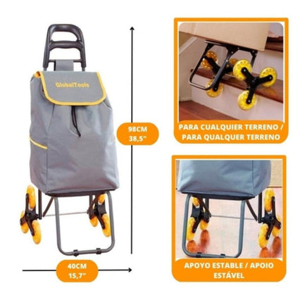 Carrinho de Carga 3 Rodas 40Kg Sobe Escadas