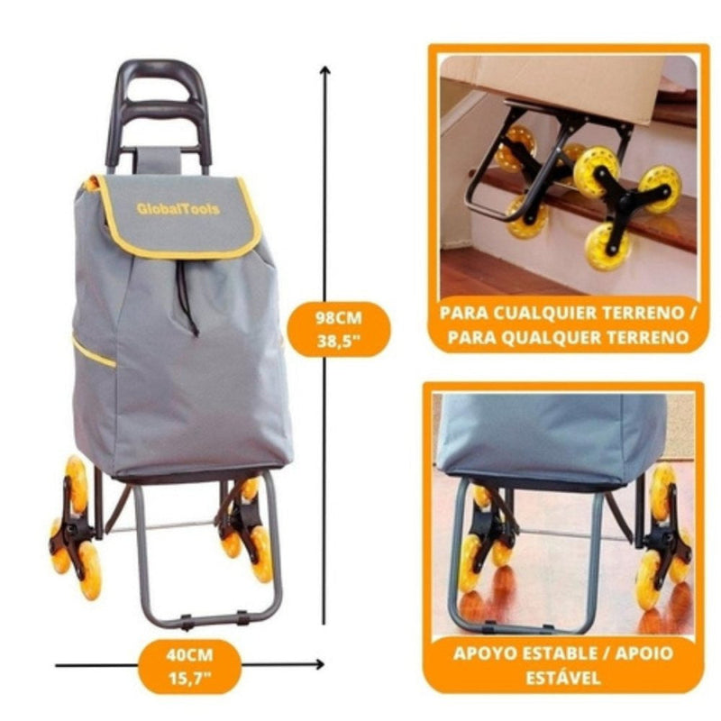 Carrinho de Carga 3 Rodas 40Kg Sobe Escadas - Presente Park