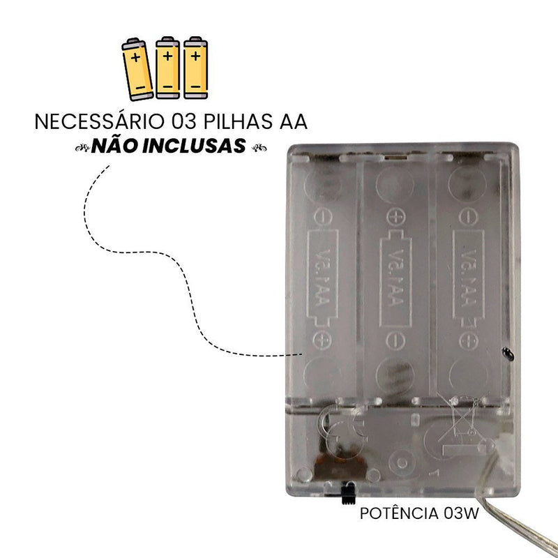 Fio De Fada Led Decoração Cordão De Luz 5mts - Branco Quente - Presente Park