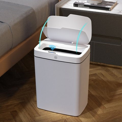Lixeira Automática Retangular 14 Litros com Sensor Branca - Presente Park