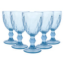 Jogo 6 Taças Diamond 330ml Vidro Reforçado Bico de Jaca Luxo para Água Vinho Suco