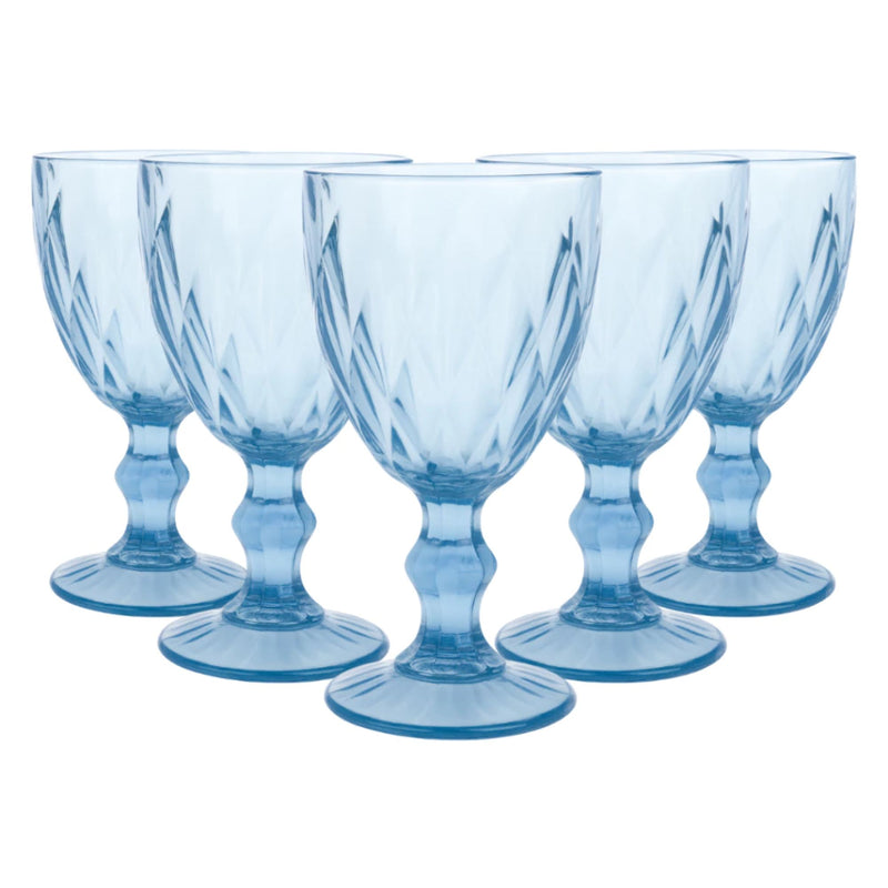 Jogo 6 Taças Diamond 330ml Vidro Reforçado Bico de Jaca Luxo para Água Vinho Suco