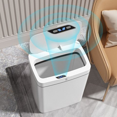 Lixeira Automática Retangular 14 Litros com Sensor Branca - Presente Park