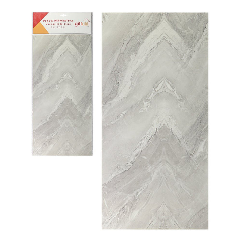 Placa Decorativa Papel de Parede Marmorizada Cinza - Presente Park