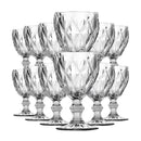 Jogo 12 Taças Diamond 330ml Vidro Reforçado Bico de Jaca Luxo para Água Vinho Suco