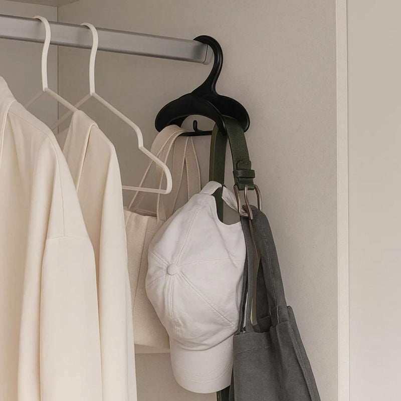 Kit 5 Cabide Multiuso Organizador para Bolsa Boné Cinto e Acessórios Plástico Resistente com Ganchos