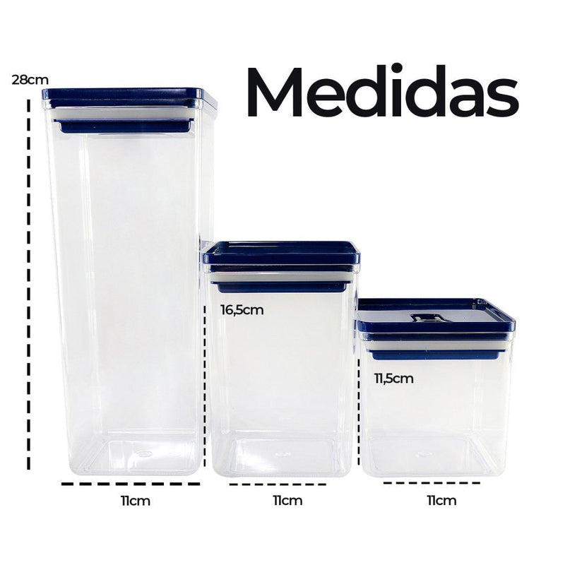 Kit Organizador Hermético Dubai Azul 5 Litros - Presente Park