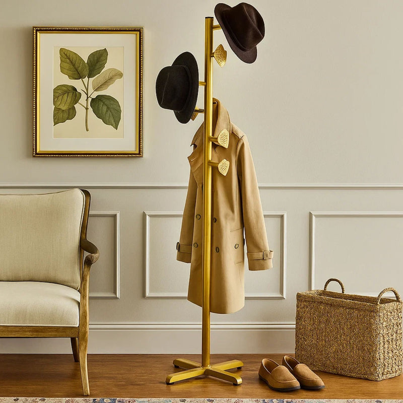 Mancebo Cabideiro de Chão 8 Ganchos Metal Moderno para Casaco Chapéu Bolsa