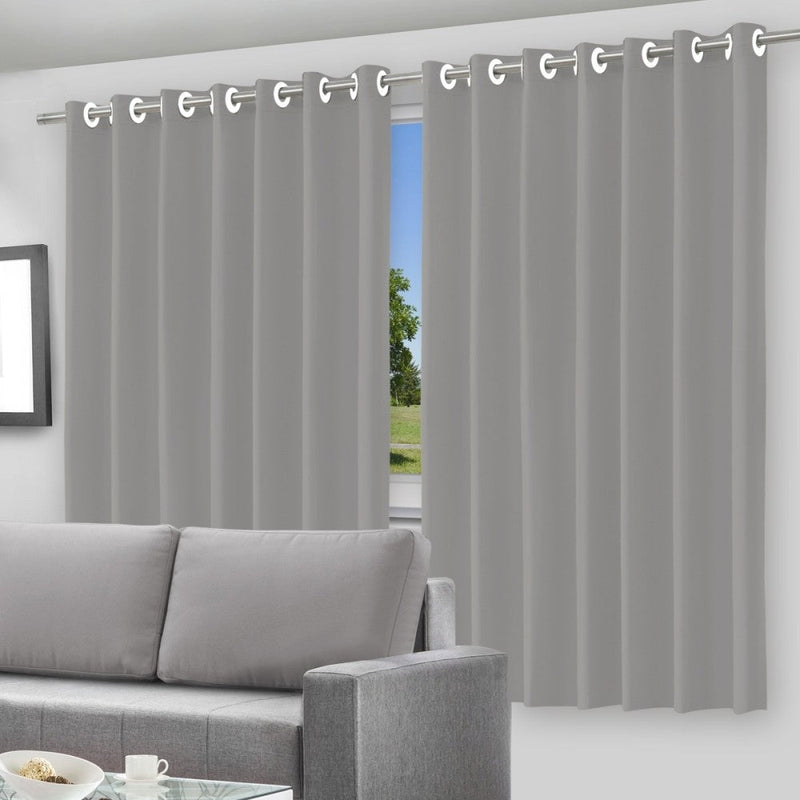 Cortina Blackout Pelicula C/Ilhos Cinza 280x280 - Presente Park
