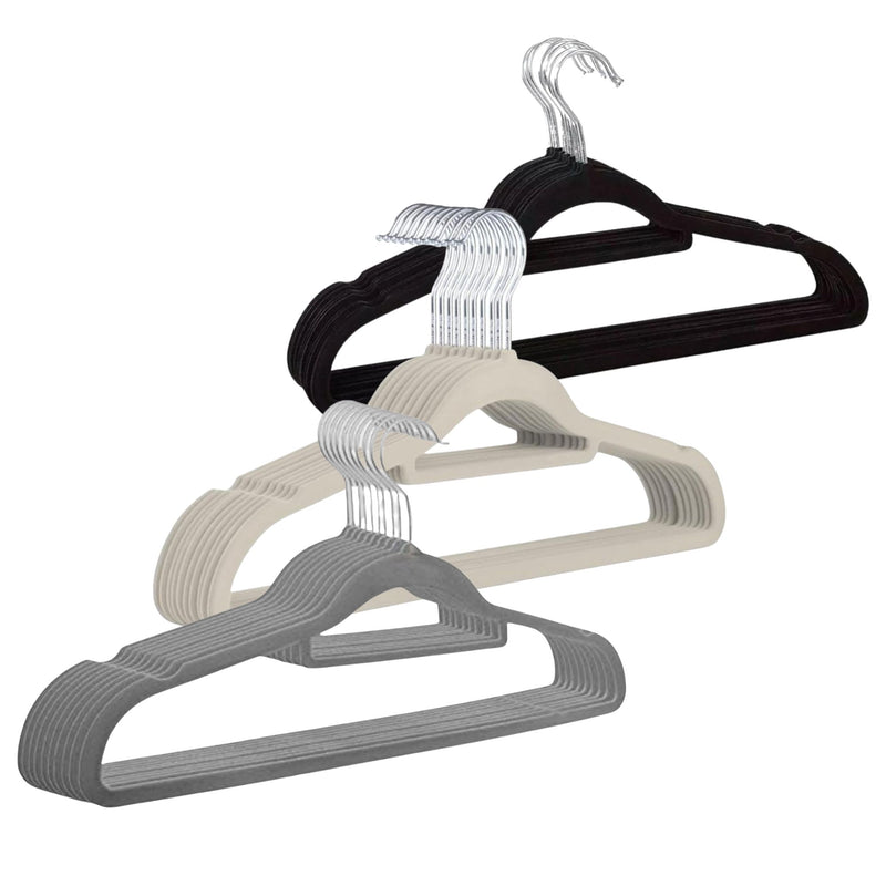 Kit 10 Cabides de Veludo Slim Adulto Antideslizante Ultrafino para Roupas Camisas Calças Vestido