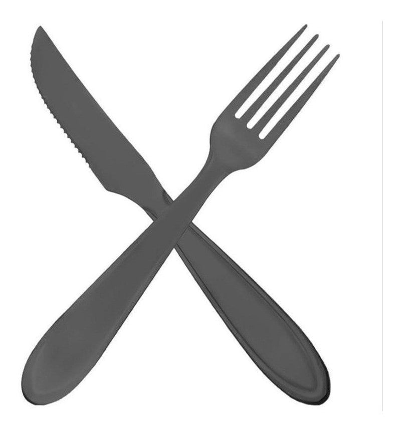 Faqueiro Jogo Talheres Black Aço Inox 24 Peças Sunshine - Presente Park