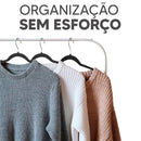 Kit 10 Cabides de Veludo Slim Adulto Antideslizante Ultrafino para Roupas Camisas Calças Vestido