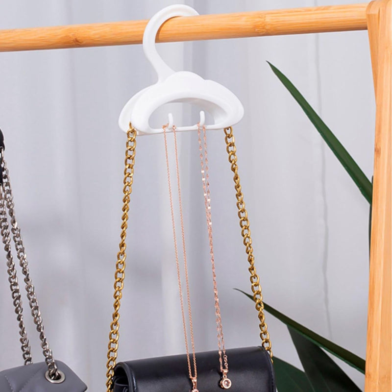 Kit 4 Cabide Multiuso Organizador para Bolsa Boné Cinto e Acessórios Plástico Resistente com Ganchos