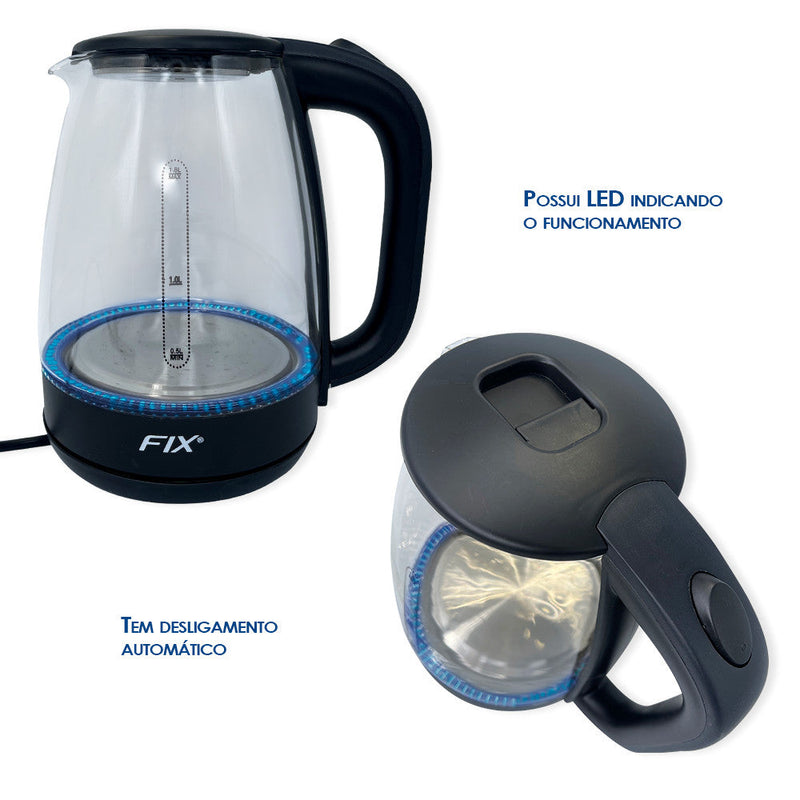 Jarra Chaleira Elétrica de Vidro 1,8 Litros 220v - Presente Park
