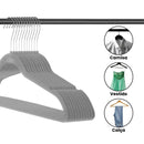 Kit 50 Cabides de Veludo Slim Adulto 45cm Antiaderente Giratório para Blazer Camisa Calça Vestido