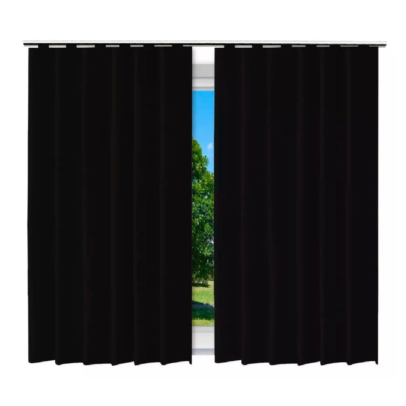 Cortina Blackout Preto com Ilhós - 280x250cm - Presente Park