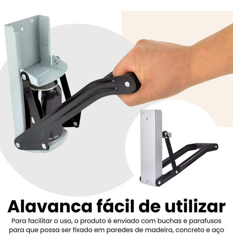 Amassador De Lata Latinha Latão De Cerveja 350ml e 475ml Alumínio Com Abridor De Garrafas Preto - Presente Park