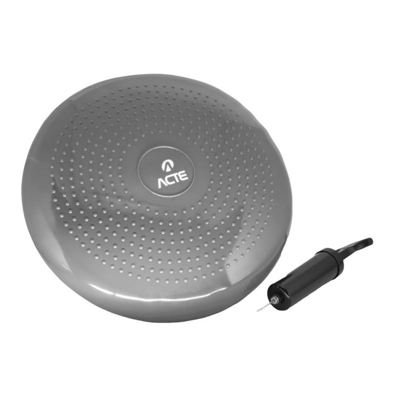 Disco De Equilíbrio Inflável Com Bomba de Ar Inclusa, Ideal Para Yoga, Academia, Musculação, Pilates, Fisioterapia, Exercícios Funcionais Cor Cinza