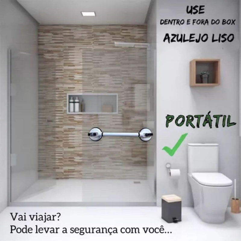 Barra De Apoio 60cm Com Ventosa Para Idosos Gestante Banheiro Deficientes Alça Portátil De Sucção Box Corrimao Resistent - Presente Park