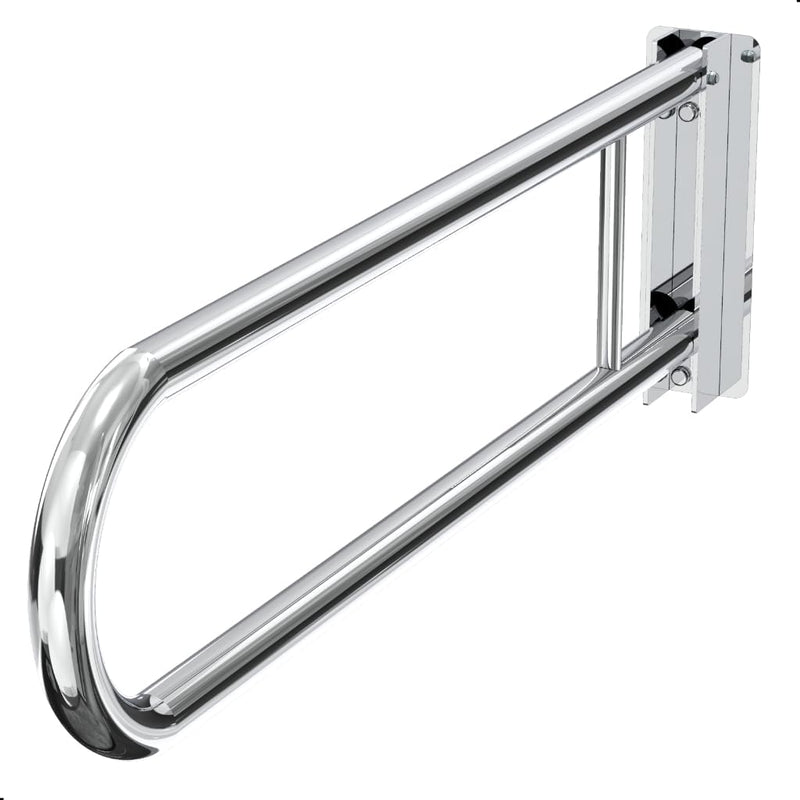 Barra De Apoio Para Banheiro Articulado Inox Alça 80cm Lateral Articulada Para Idosos Deficientes Gestante Corrimão Vaso Sanitário - Presente Park