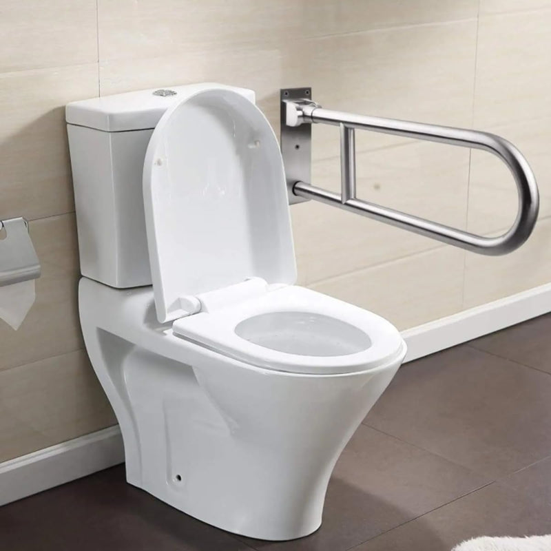 Barra De Apoio Para Banheiro Articulado Inox Alça 80cm Lateral Articulada Para Idosos Deficientes Gestante Corrimão Vaso Sanitário - Presente Park