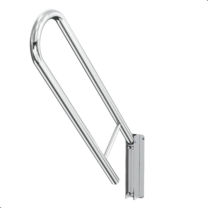 Barra De Apoio Para Banheiro Articulado Inox Alça 80cm Lateral Articulada Para Idosos Deficientes Gestante Corrimão Vaso Sanitário - Presente Park