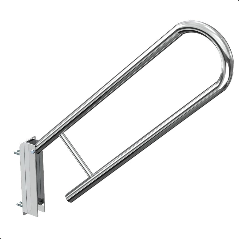 Barra De Apoio Para Banheiro Articulado Inox Alça 80cm Lateral Articulada Para Idosos Deficientes Gestante Corrimão Vaso Sanitário - Presente Park