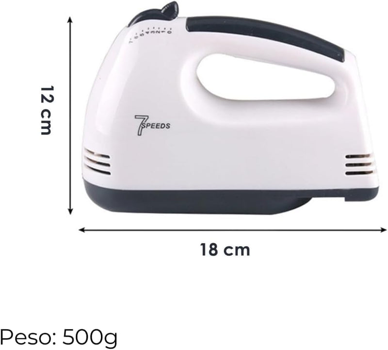 Batedeira Portatil de Mao Potente Elétrica Batedor de Ovos Elétrico Pequena de Mão Simples Bate Bolos Massa Cozinha 7 Velocidades 110V 220V 260W - Presente Park