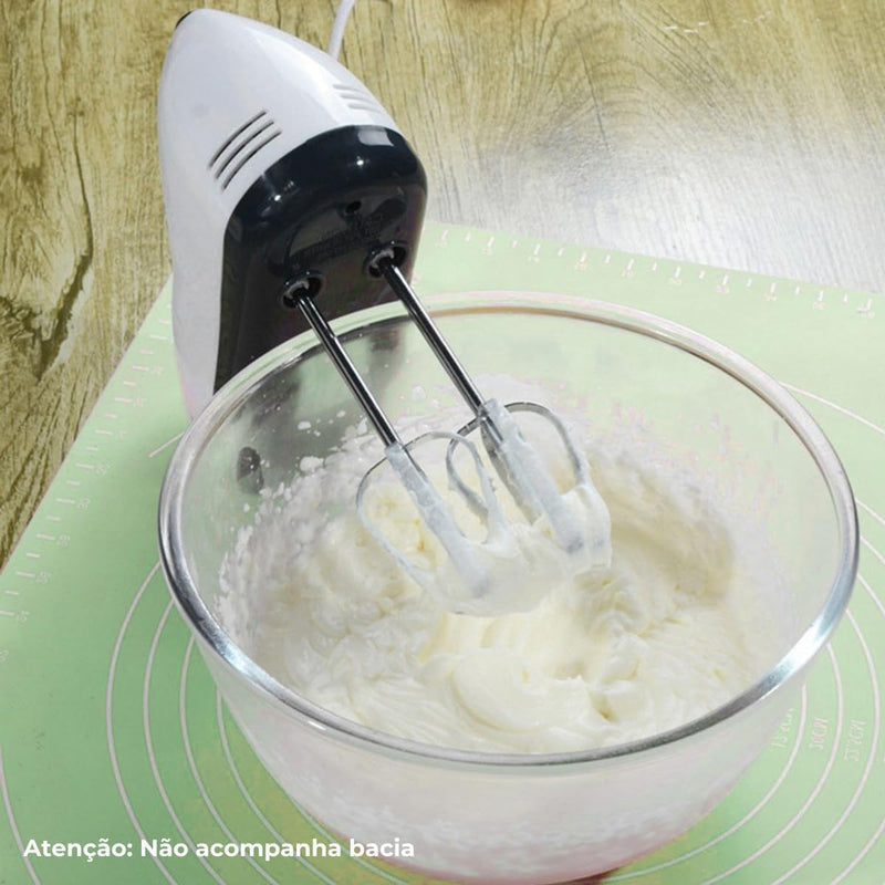 Batedeira Portatil de Mao Potente Elétrica Batedor de Ovos Elétrico Pequena de Mão Simples Bate Bolos Massa Cozinha 7 Velocidades 110V 220V 260W - Presente Park