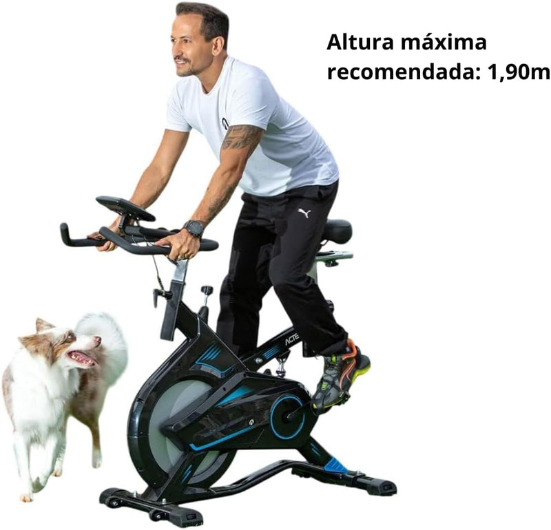 Bicicleta Bike Ergométrica Spinning Pro Vertical Profissional Com Freio Mecânico Suporta Até 100Kg - Ideal Para Academia e Treino Residencial