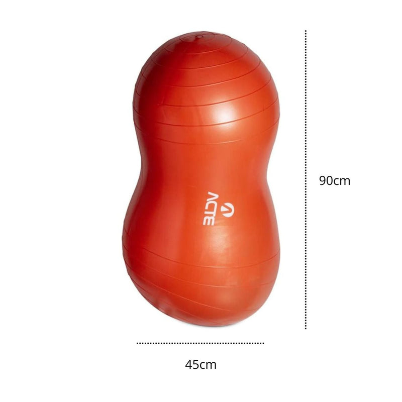 Bola Feijão Grande 90x45cm Com Bomba de Ar Inclusa - Ideal Para Pilates, Academia, Yoga, Crossfit, Ginástica, Exercícios, Treino em Casa, Fisioterapia