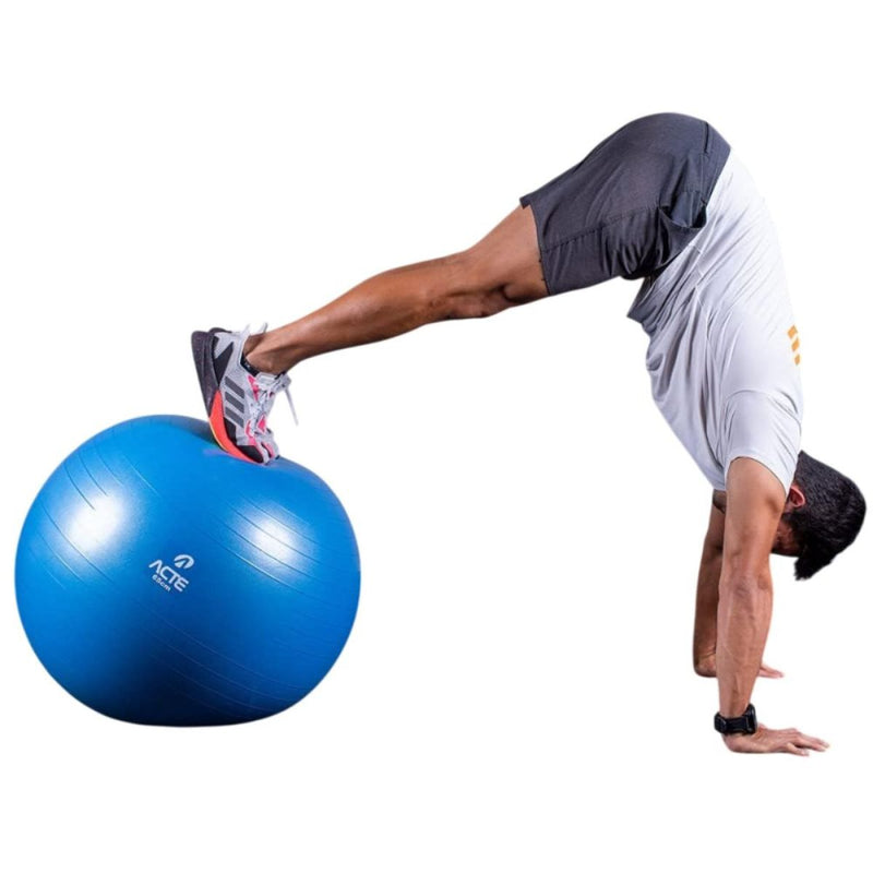 Bola Suiça Grande 65cm Com Bomba de Ar Inclusa - Ideal Para Pilates, Academia, Yoga, Ginástica, Exercícios, Treino em Casa, Fisioterapia Cinza