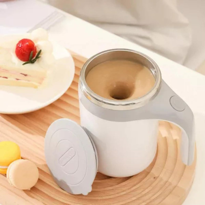 Caneca Copo Mixer Térmico Recarregável USB Inox Misturador Automático 380ml Com Tampa Xícara Elétrico Mistura Automática - Presente Park