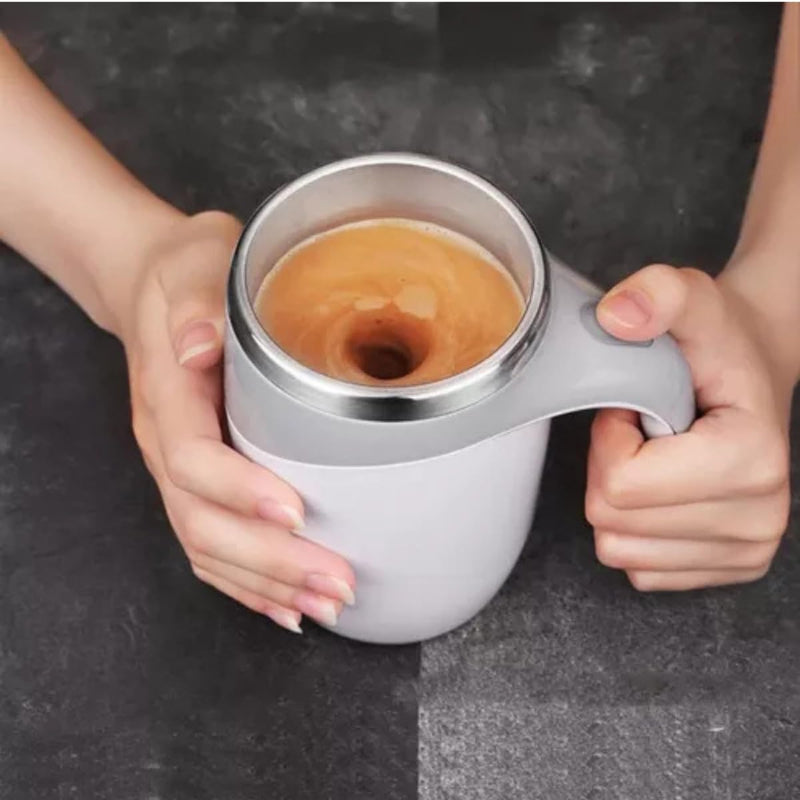 Caneca Copo Mixer Térmico Recarregável USB Inox Misturador Automático 380ml Com Tampa Xícara Elétrico Mistura Automática - Presente Park