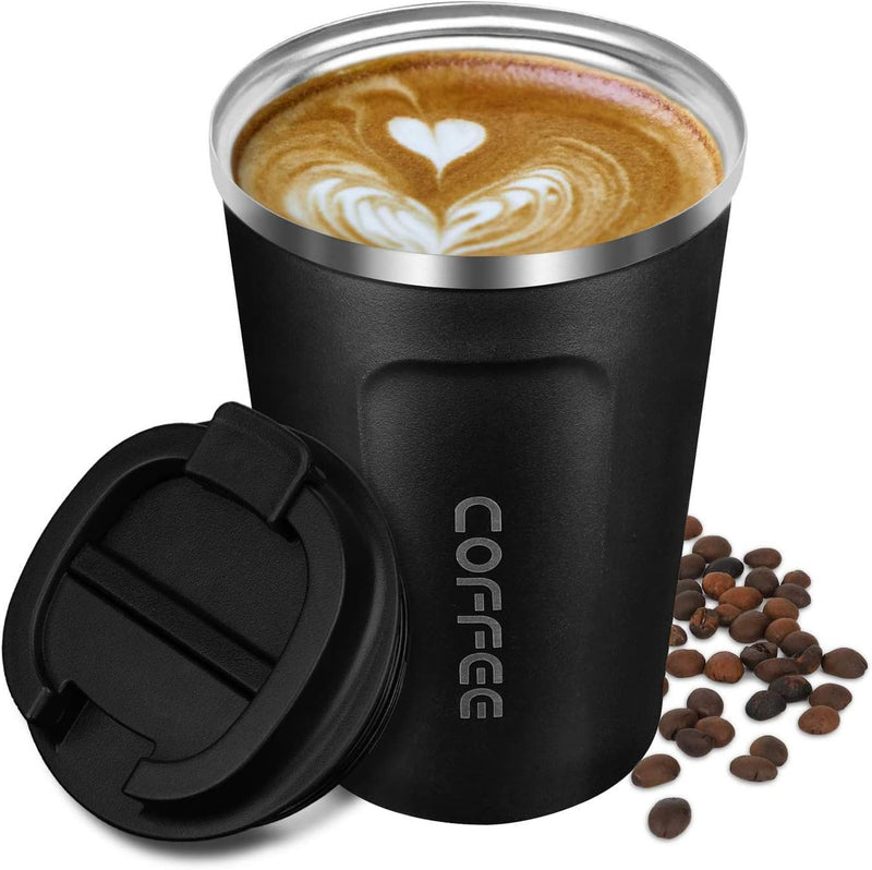 Caneca térmica de 380 ml Coffee, Com Tampa, De Aço Inoxidável - Presente Park