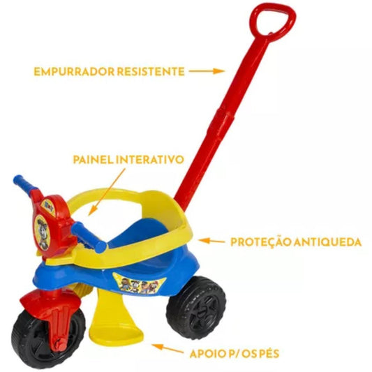 Carrinho de Passeio com Pedal Infantil Kemotoca Baby Dog Azul