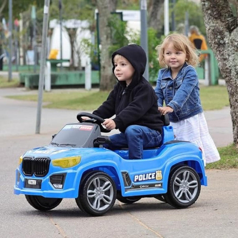 Carrinho Infantil De Empurrar Bebe 2 em 1 Com Pedal e Marcha Crec Carro Passeio Até 30 Kg Azul - Presente Park