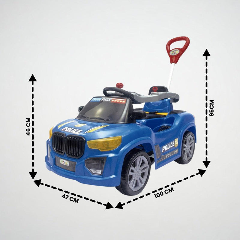 Carrinho Infantil De Empurrar Bebe 2 em 1 Com Pedal e Marcha Crec Carro Passeio Até 30 Kg Azul - Presente Park