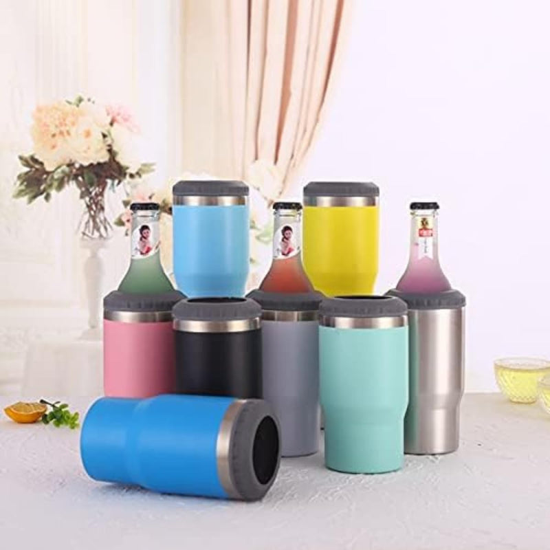 Copo Porta Cerveja Térmico Suporte Garrafa Térmica De Lata Latinha Latão Long Neck Aço Inox Refrigerador Isolado Isolador - Presente Park