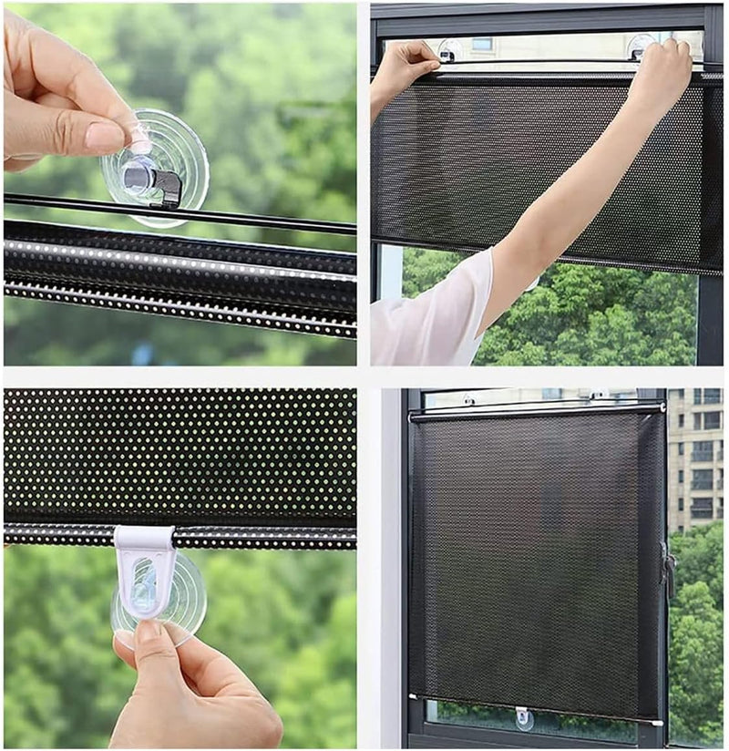 Cortina Retrátil Com Ventosa Retrátil Casa Carro Protetor Solar Periana 50x125cm - Presente Park